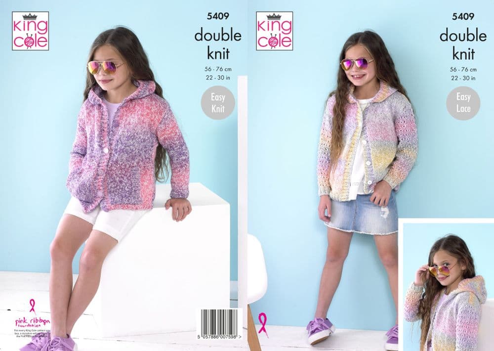 King Cole Caribbean Calypso DK Knitting Pattern Cardigans 5409