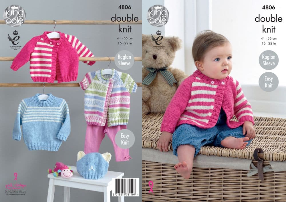 King Cole Cherish & Cherished DK Knitting Pattern Babies Cardigans 4806