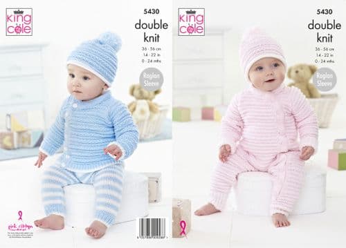 King Cole Cherished DK Knitting Pattern - Baby Set 5430