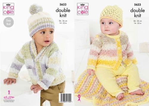 King Cole DK Knitting Pattern - Baby Set 5633