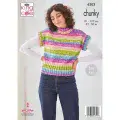 King Cole Hedgerow Chunky Knitting Pattern - Slipover & Sweater 6203