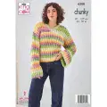 King Cole Hedgerow Chunky Knitting Pattern - Sweater & Cardigan 6200