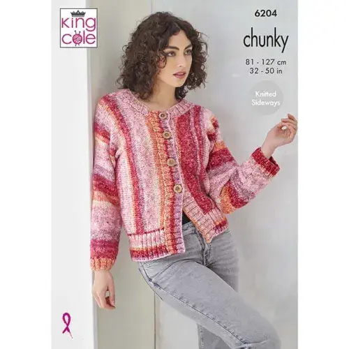 King Cole Hedgerow Chunky Knitting Pattern - Sweater & Jacket 6204