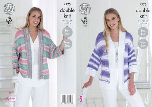 King Cole Ladies Cardigans knitted with Cottonsoft Crush DK 4773