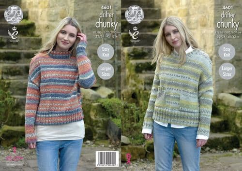 King Cole Ladies Sweaters Knitted with Drifter Chunky 4601