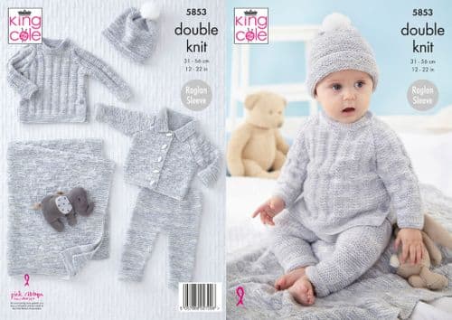 King Cole Little Treasures DK Knitting Pattern - 5853
