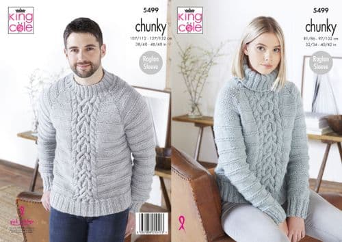 King Cole Sweater: Knitted in Big Value Poplar Chunky 5499