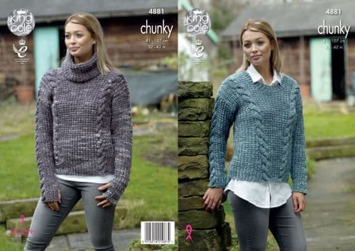 King Cole Sweaters Knitted in Big Value Tonal Chunky 4881