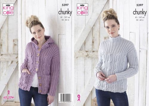 King Cole Timeless Chunky Knitting Pattern - Hoodie & Sweater 5397