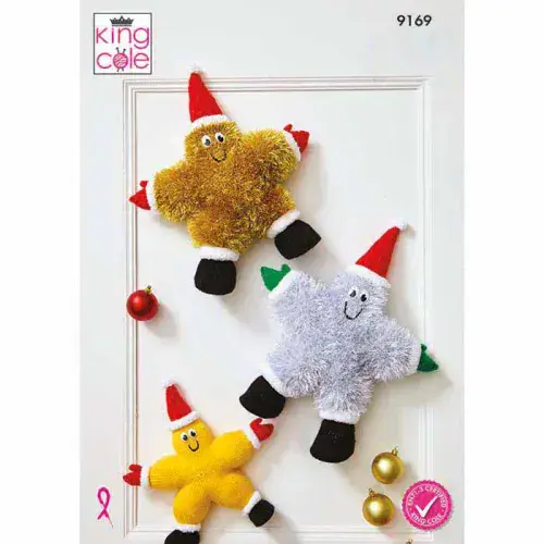 King Cole Tinsel Chunky & DK Knitting Pattern - Dancing Stars 9169