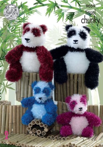 King Cole Tinsel Panda Toys 9059