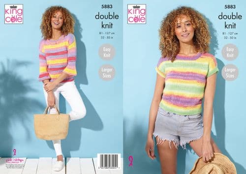 King Cole Tropical Beaches DK Knitting Pattern - Top & Sweater 5883