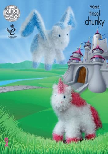 King Cole Unicorn & Pegasus Knitted with Tinsel Chunky 9065