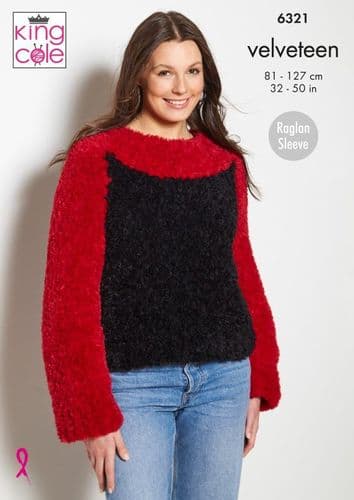 King Cole Velveteen Knitting Patern - Sweater & Jacket 6321