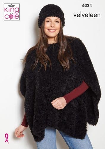 King Cole Velveteen Knitting Pattern - Accessories 6324