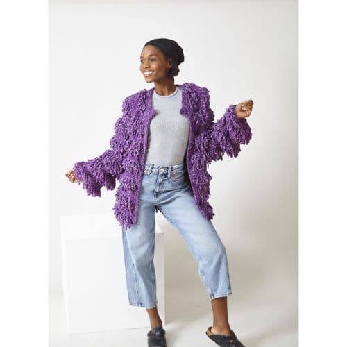 King Cole Yummy Tweed Knitting Pattern - Cardigan, Scarf, Hat & Handwarmers 6318