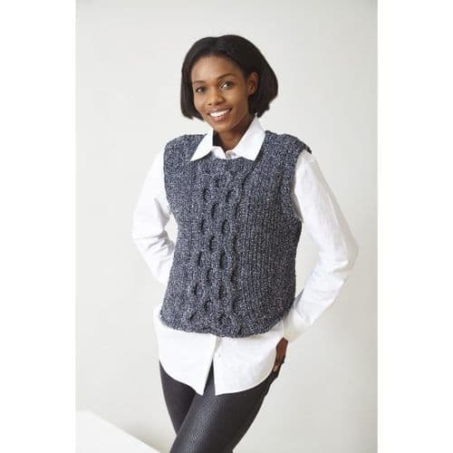 King Cole Yummy Tweed Knitting Pattern - Sweater & Tank Top 6317