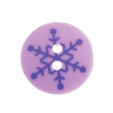 Medium Plastic Printed Snowflake Button - various colours - 18mm diameter