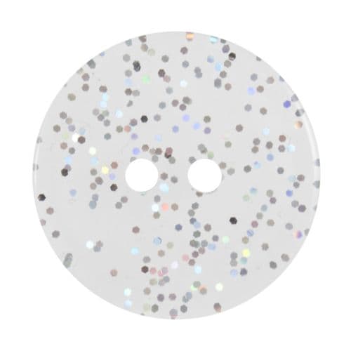 Medium Transparent Glitter Button - 19mm - 5 Colours