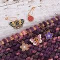 Milward 5 Metal Charm Stitch Markers - Butterfly Garden