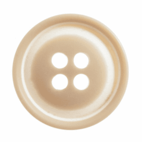 Raised Rim Button - 18mm - Beige