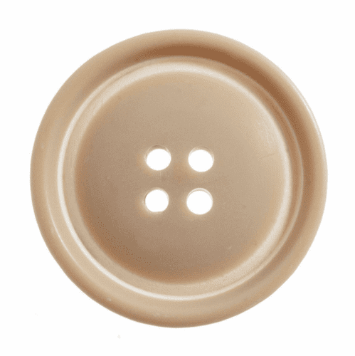 Raised Rim Button - 28mm - Beige