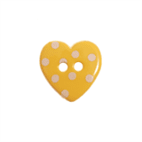 Small Plastic Dotty Heart shaped button - various colours - 15mm diameter