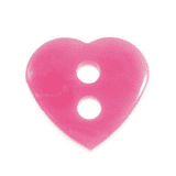 Small Plastic Heart Shaped Button - various colours - 11mm diameter