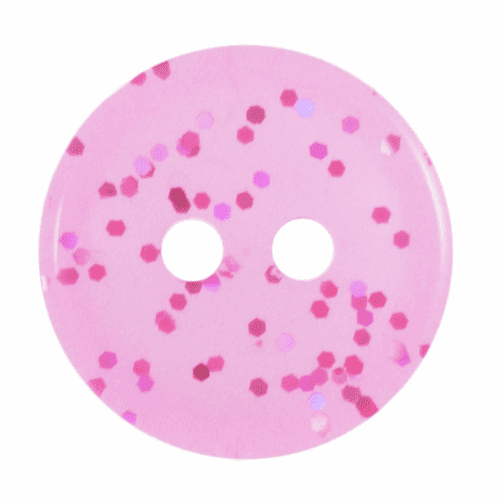 Small Transparent Glitter Button - 15mm - 5 Colours