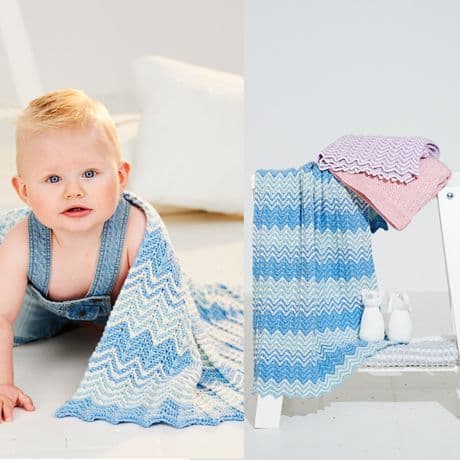 STYLECRAFT BLANKET PATTERN KNITTED WITH BAMBINO DK 9506