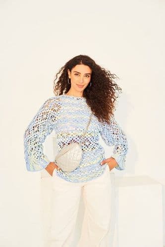Stylecraft Colour Burst DK Crochet Pattern - Top & Shrug 10133