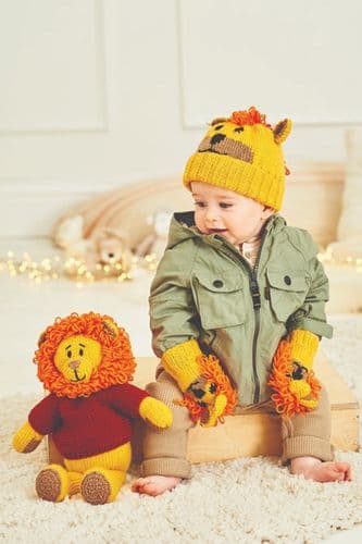 Stylecraft Hat, Mittens & Toy Pattern 9868