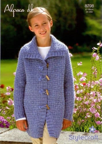 Stylecraft Jacket Pattern Knitted in Alpaca DK 8798