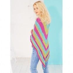 Stylecraft Ladies Shawl and Scarf Pattern Knitted in Candy Swirl 9418