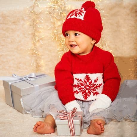 STYLECRAFT SWEATER, HAT AND MITTENS PATTERN KNITTED WITH WONDERSOFT STARDUST DK 9576