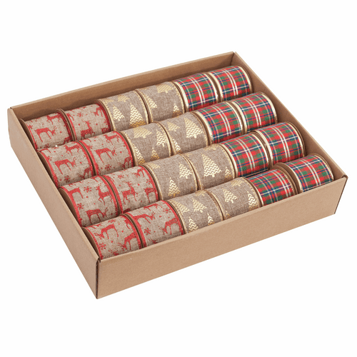 Trimits Christmas Ribbon - 3 Designs - 2.7m x 63mm Reels