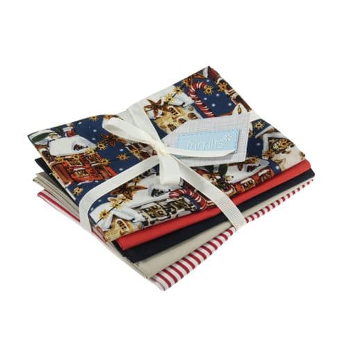 Trimits Fabric Fat Quarters - Navy Street Scene - Pack of 5