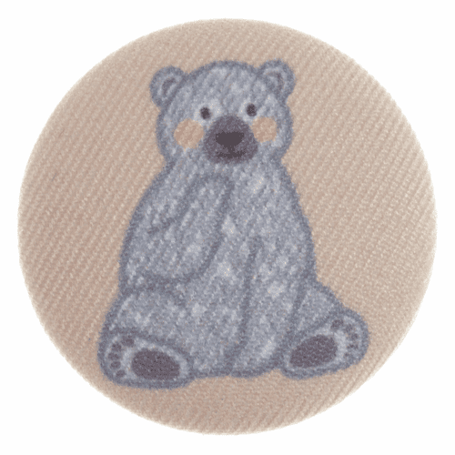 Woodland Bear Button - Shank - 34mm Diameter