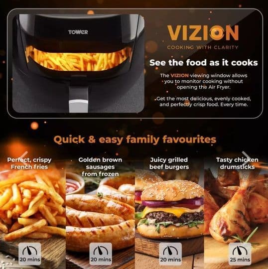 7 Litre Vortx Vizion Digital Air Fryer by TOWER T17072