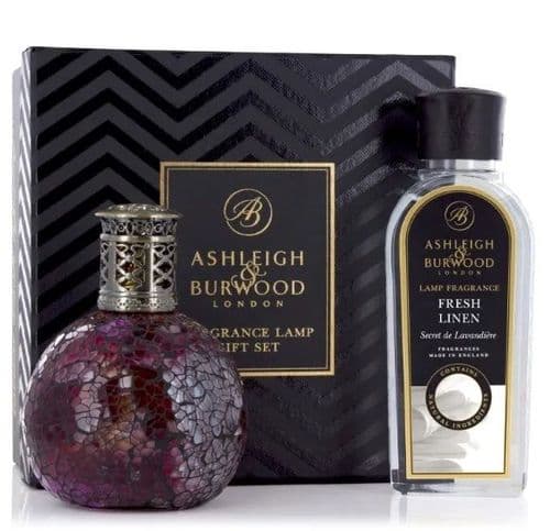 ASHLEIGH & BURWOOD Fragrance Lamp Gift Set - Rose Bud & Fresh Linen - Small