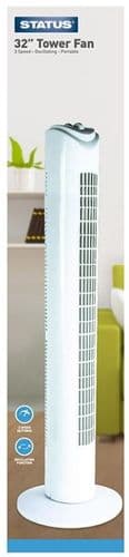 Status Mini Fan Cooling Tower Fan by Status- 32 Oscillating White