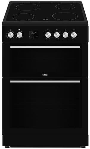 CREDA 60cm Freestanding Electric Cooker with Double Oven Black C60CDOBL *3 YEAR WARRANTY