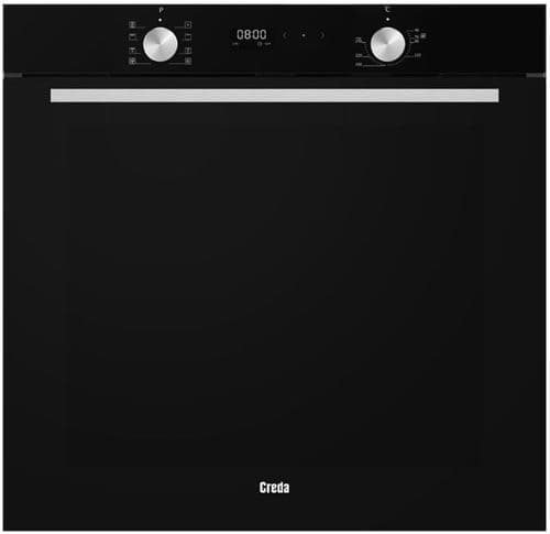CREDA Built-In Electric 80L Multifunction Fan Oven Black C80BISMFBL