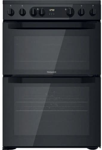HOTPOINT 60cm Electric Cooker with Double Oven Black HDM67V9CMB/UK