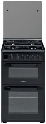 HOTPOINT Freestanding 50cm Gas Cooker with Double Oven Black HD5G00CCBK