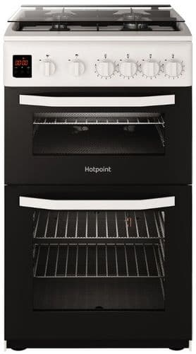 HOTPOINT Freestanding 50cm Gas Cooker with Double Oven White HD5G00CCW