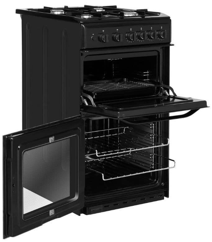 HOTPOINT Freestanding 50cm Gas Cooker with Twin Cavity Black HD5G00KCB