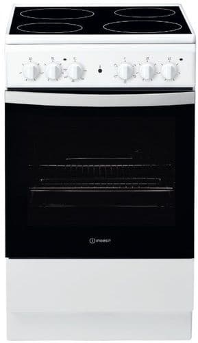 INDESIT 50cm Electric Cooker with Ceramic Hob White IS5V4KHW/UK