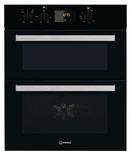 INDESIT Aria Built Under Double Oven Black IDU6340BL