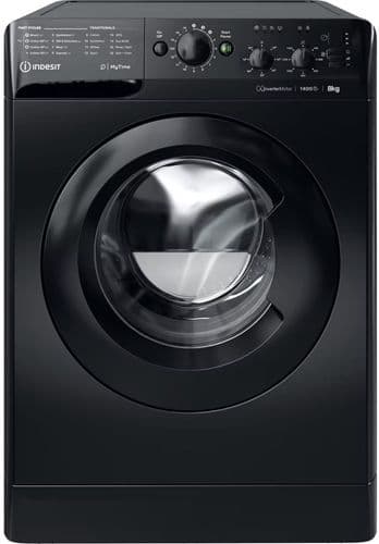 INDESIT Washing Machine with Inverter Motor 8kg Load 1400 Spin Black MTWC81495BKUK